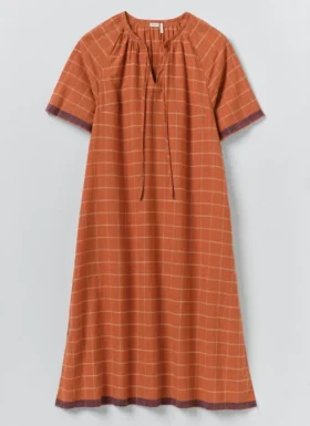 Bistrot Check Cotton Kaftan