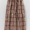 Block Print Patchwork Stripe Wrap Skirt