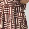Block Print Patchwork Stripe Wrap Skirt