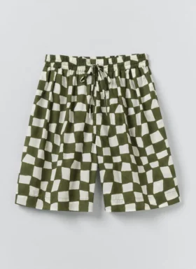 Block Print Warp Check Shorts