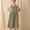 Block Print Warp Check Sleeveless Dress