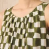 Block Print Warp Check Sleeveless Dress