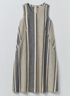 Bolster Stripe Linen Shift Dress