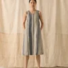 Bolster Stripe Linen Shift Dress