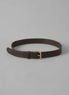 Brass Buckle Leather Belt