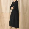 Button Front Crinkle Cotton Dress