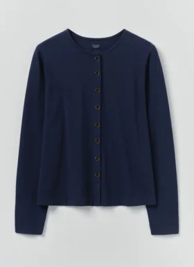 Button Through Cotton Jersey Tee