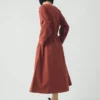 Button Through Cotton Linen Poplin Dress