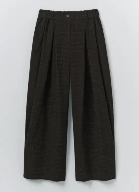 Carys Check Cotton Wool Wide Leg Pants