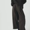 Carys Check Cotton Wool Wide Leg Pants