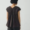 Contrast Smocked Cotton Top