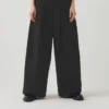 Corinne Wool Cotton Herringbone Wide Leg Pants