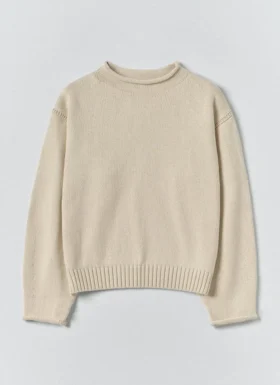Cotton High Neck Sweater