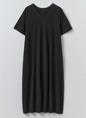 Cotton Jersey V Neck Dress