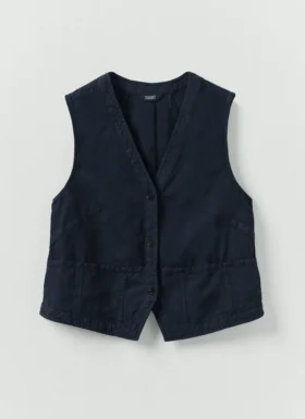 Cotton Linen Canvas Waistcoat Top
