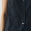 Cotton Linen Canvas Waistcoat Top