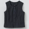 Cotton Linen Poplin Sleeveless Top