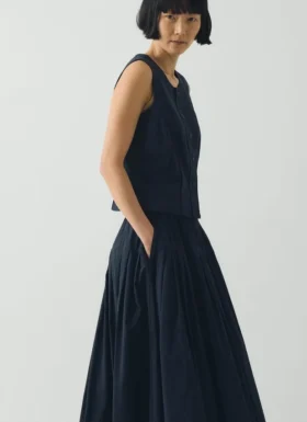 Cotton Linen Poplin Sleeveless Top