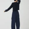 Cotton Twill Wide Leg Pants