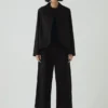 Cotton Wool Herringbone Pleat Front Pants