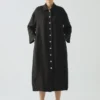 Garment Dyed Linen Button Shirt Dress
