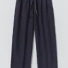 Garment Dyed Linen Drawstring Pants