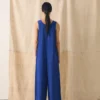 Garment Dyed Linen Scoop Back Jumpsuit