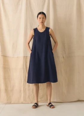 Garment Dyed Linen Shift Dress