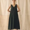 Garment Dyed Linen Sleeveless Dress
