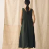 Garment Dyed Linen Sleeveless Dress