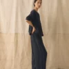 Garment Dyed Linen Wide Leg Pants