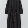 Gathered Crinkle Cotton Gauze Dress