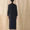 Gathered Crinkle Cotton Gauze Dress