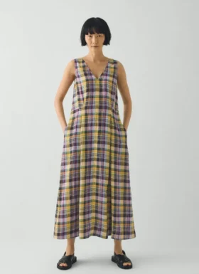 Gelato Check Linen Dress