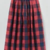 Gingham Check Linen Skirt