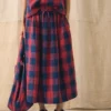 Gingham Check Linen Skirt