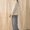 Gingham Linen Cotton Patch Pocket Pants
