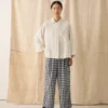 Gingham Linen Cotton Patch Pocket Pants