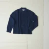 Grandad Collar Half Placket Denim Shirt