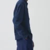 Grandad Collar Half Placket Denim Shirt