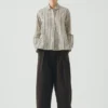 Half Placket Check Cotton Shirt