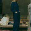 Half Placket Cotton Twill Jumpsuit