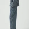 Hickory Stripe Denim Wide Leg Pants