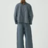 Hickory Stripe Denim Wide Leg Pants