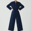 Indigo Cotton Twill Jumpsuit
