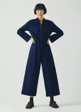 Indigo Cotton Twill Jumpsuit