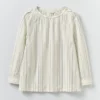 Irregular Stripe Gathered Smock Top