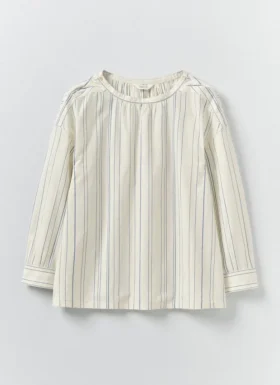 Irregular Stripe Gathered Smock Top