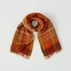 Large Check Boiled Wool Scarf