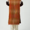 Large Check Boiled Wool Scarf